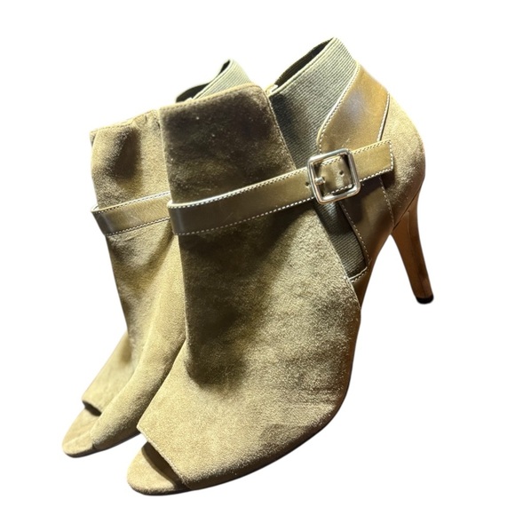 Marc Fisher suede Tan Peep-Toe Ankle Boots - Picture 2 of 3